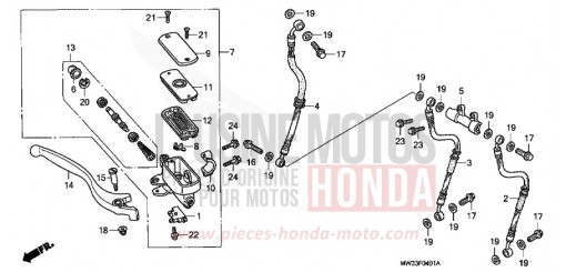 MAITRE-CYLINDRE FREIN AV. (CB750F2) CB750F2T de 1996